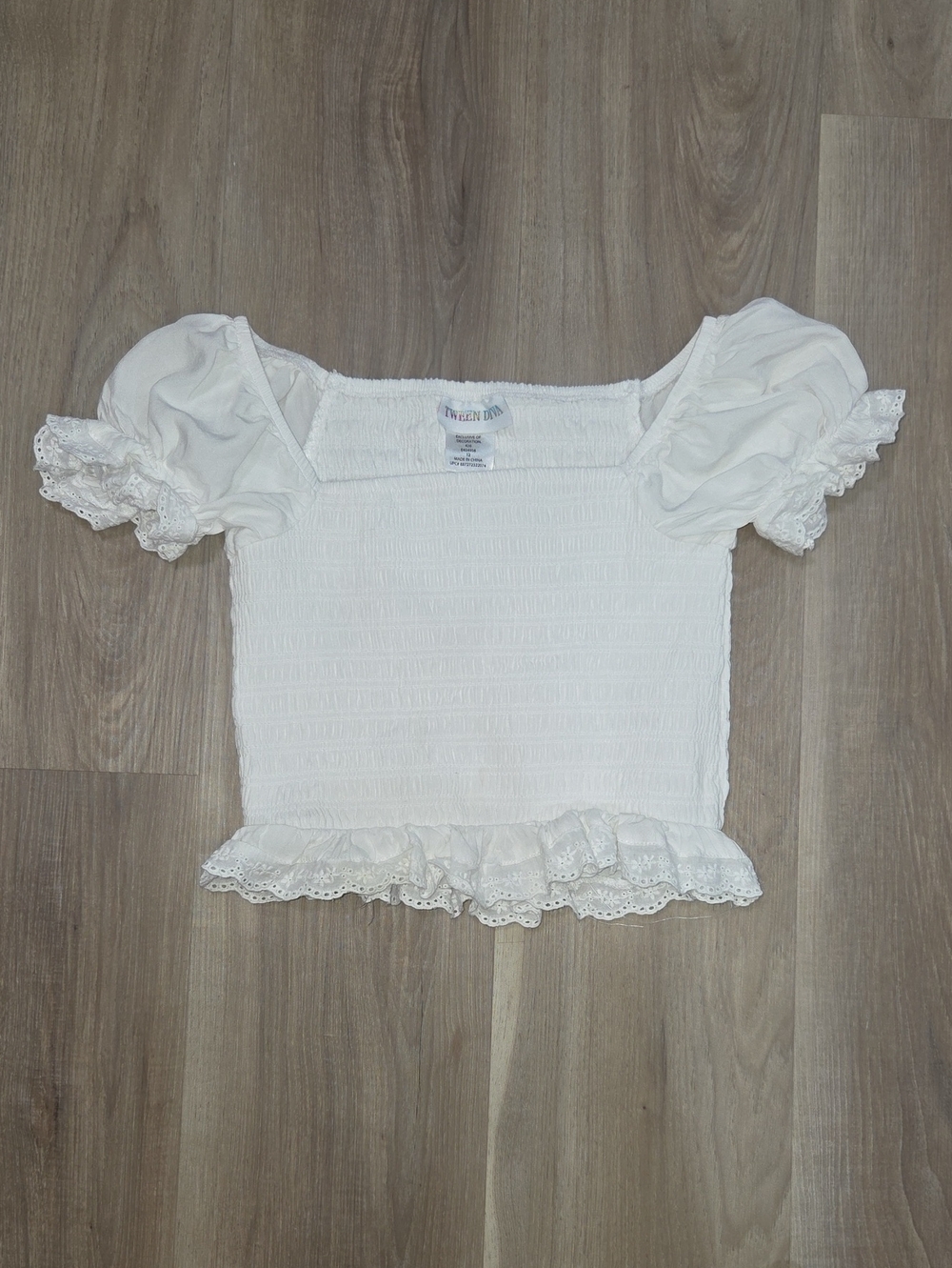 โกโขTween Divaโข Little Girls White Ruched Blouse